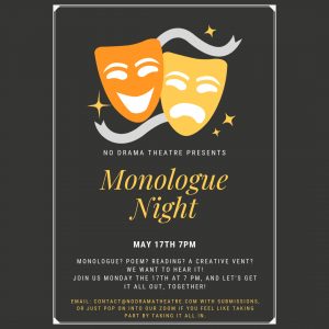Read more about the article Monologue Night – 17 May 2021